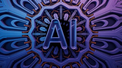 Artificial intelligence ai technology concept with futuristic circuit design
