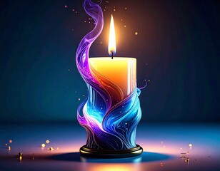 burning candles on a dark background
