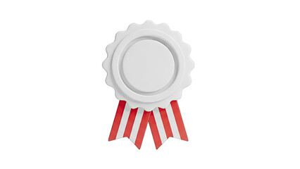Blank White Ribbon Medal with Red Stripes
