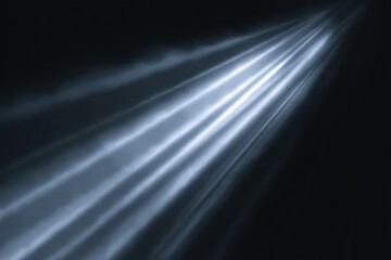 Dynamic White Light Rays Shining from Corner Against Dark Background Creates Dramatic Lighting Effect For Abstract Composition