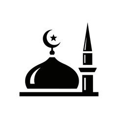 Obraz premium Islamic Mosque Dome and Minaret Silhouette.