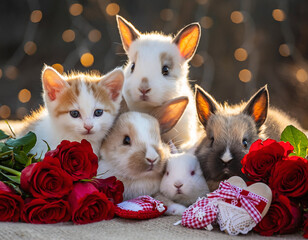 two little kittens playing