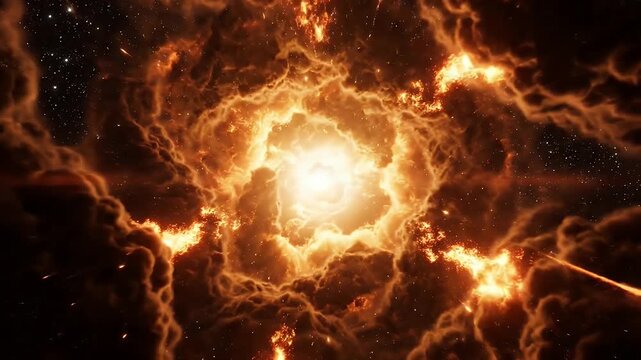 Fiery Space Portal Vortex Loop Galactic Inferno