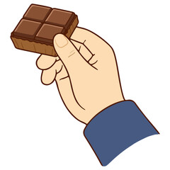 Hand Holding Chocolate Bar