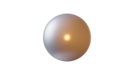 Pearlescent Sphere with Golden Light Spot on White Background isolated on a transparent background
