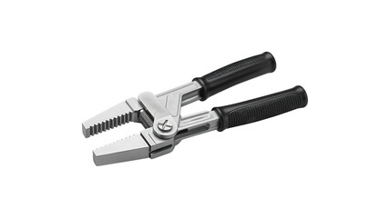 Obraz premium Silver Pliers with Black Grips tool metal isolated on a transparent background