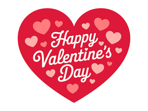A vibrant red heart graphic with the text happy valentine s day perfect for designs on transparent background