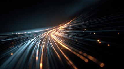 Digital Highway: A dynamic visual symphony of light trails converges, simulating the flow of data across a high-speed digital network, conveying the power and intricacy of connectivity.