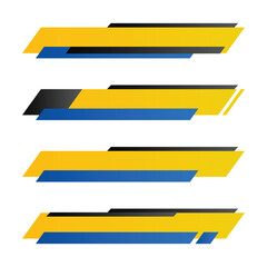 Blue yellow black geometric lower third banner template design