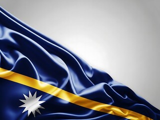 Nauru national flag waving in the wind