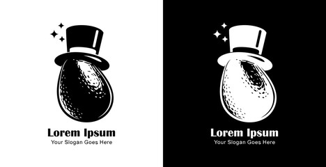 Avocado fruit logo design combined with a magician's hat © Yohanes