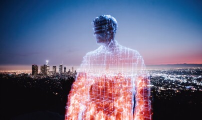 Premium Modern Digital Twin City AI Governance Concept Inspiring Tech Advertising and Marketing Content for Future Innovations