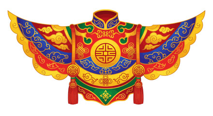 Traditional Chinese Emperor Robe Illustration with Ornate Details