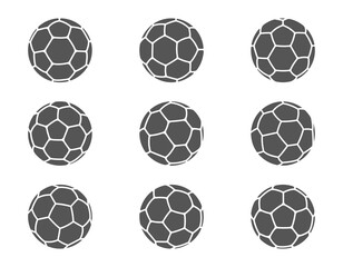 Obraz premium Soccer ball icon set, Soccer ball pattern, Soccer ball shape, Football logo, Football ball pattern, Football svg, Football ball icons.