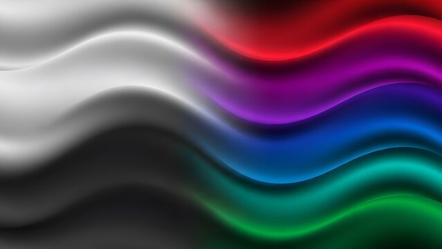 Vibrant wavy lines in rainbow colors create dynamic abstract background - Powered by Adobe