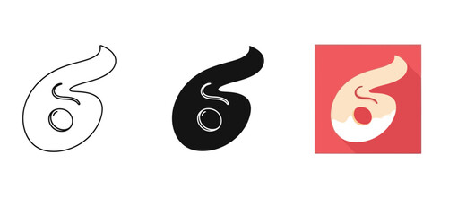 Obraz premium Abstract Symbol Designs Vector Set in Three Styles — Line Art, Silhouette and Color Version for Islamic Design, App UI, Posters and Branding
