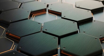 Abstract hexagonal pattern with futuristic design and technological concepts