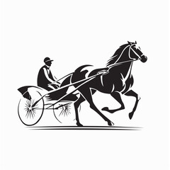 Harness Horse Racing Design Logo Vector Isolated on white Background