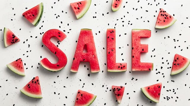 Watermelon fruit sale summer fresh juicy slices pattern background promotion concept