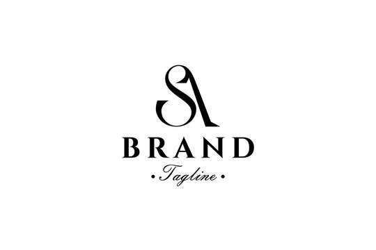 AS,SA logo with an elegant, classic and luxurious design style concept.