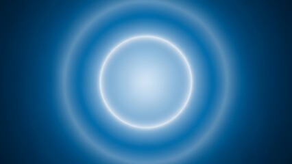 Abstract blue concentric circles with glowing center on gradient background