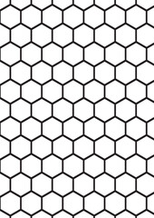 Honeycomb hexagon pattern coloring page with interconnected geometric cell structure