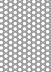 Dense honeycomb hexagon pattern coloring page with intricate cellular structure design