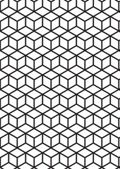 Three dimensional cube illusion pattern coloring page with isometric geometric design