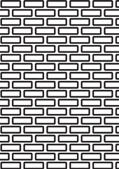 Brick wall pattern coloring page with rectangular masonry structure geometric design