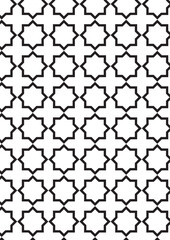 Islamic inspired geometric star pattern coloring page with intricate ornamental design