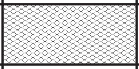 Steel wire chain link fence seamless pattern. Metal lattice with rhombus, diamond shape silhouette. Grid fence background.