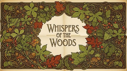 Art nouveau illustration whispers of the woods nature themed design