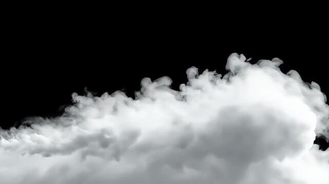Rising Smoke Clouds VFX Element Bottom Border