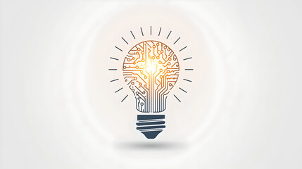 Glowing Light Bulb With Circuit Board Inside Symbolizing Innovation And Technology