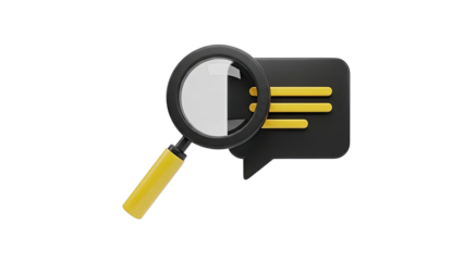Magnifying Glass Over Chat Bubble