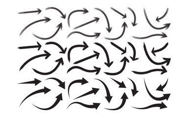 Sketch arrow vector set. Hand drawn arrows, mark point icon design collection for business and education design element.