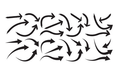 Sketch arrow vector set. Hand drawn arrows, mark point icon design collection for business and education design element.