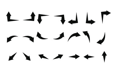 Sketch arrow vector set. Hand drawn arrows, mark point icon design collection for business and education design element.