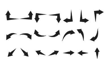 Sketch arrow vector set. Hand drawn arrows, mark point icon design collection for business and education design element.