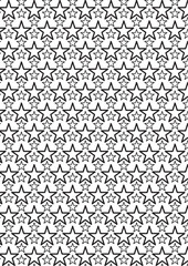 Scattered stars pattern coloring page with random celestial design and varied sizes