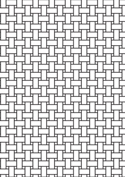 Woven basket weave pattern coloring page with interlaced textile geometric design