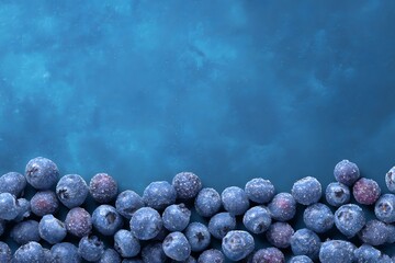 Chilled blueberries in a snowy forest setting