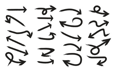 Sketch arrow vector set. Hand drawn arrows, mark point icon design collection for business and education design element.