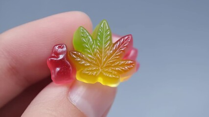 A person holding a bunch of green jellies, showcasing their vibrant color and gelatinous texture.