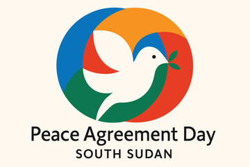 Fototapeta premium Minimal Unity & Peace Symbol for Peace Agreement Day — South Sudan