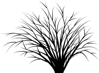 Bush silhouette vector illustration on isolated white background