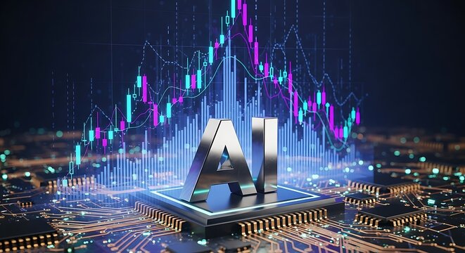 Artificial intelligence ai technology with circuit board and graph - Powered by Adobe