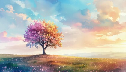 四季が溶け合う一本の木：Tree of Seasons and Growth
