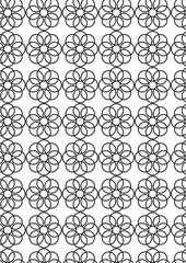 Circular mandala grid pattern coloring page with intricate flower medallion tessellation design