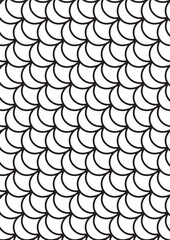 Fish scale pattern coloring page with overlapping semicircle organic texture design